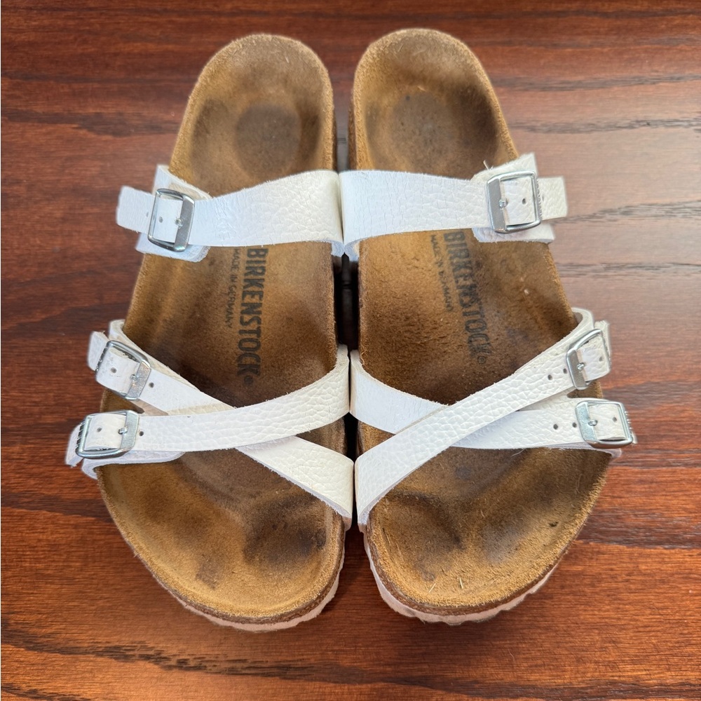 Birkenstock White Sandals with Buckles